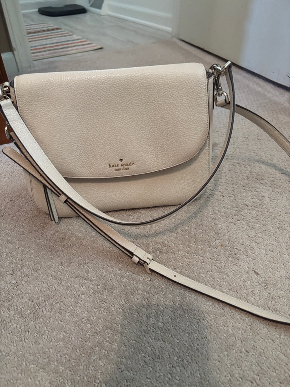 kate spade Cream Pebbled Leather Crossbody Bag